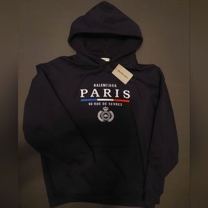 Balenciaga | Accessories | Oversized Balenciaga Paris Flag 4 Rue De Sevres  Hoodie Large | Poshmark